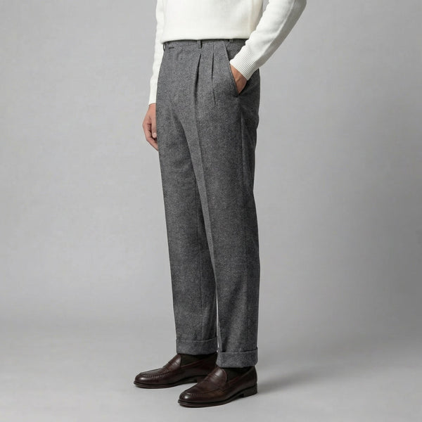 Elegant Pleated Trousers With Side Adjuster