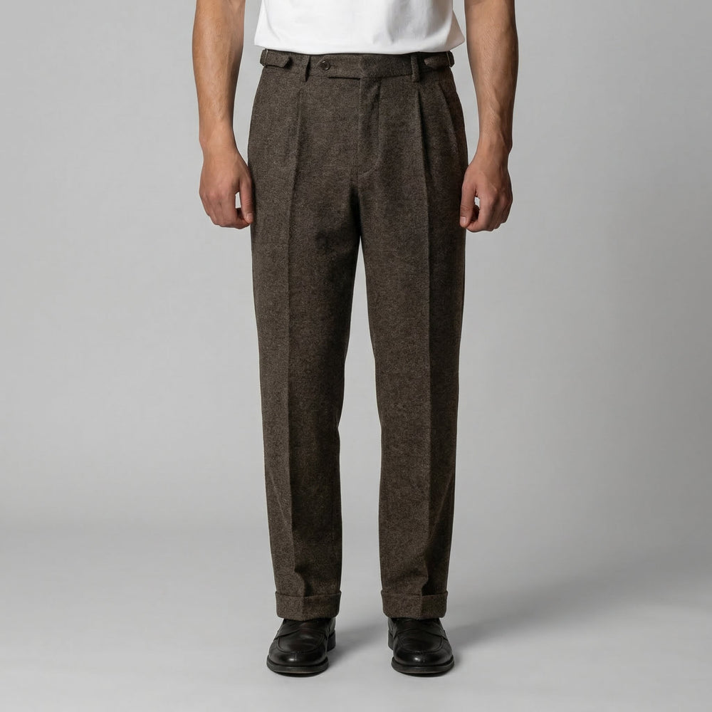 Elegant Pleated Trousers With Side Adjuster
