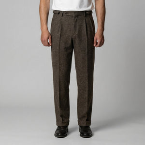 Elegant Pleated Trousers With Side Adjuster