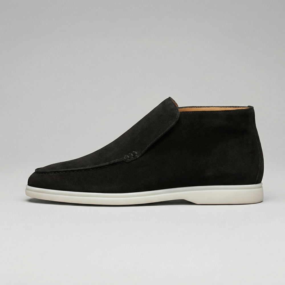 High-Cut Suede Loafers
