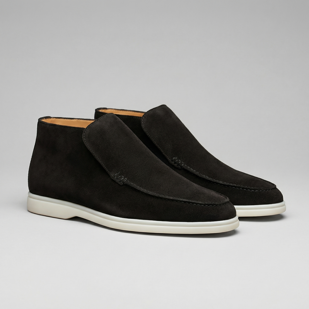 High-Cut Suede Loafers