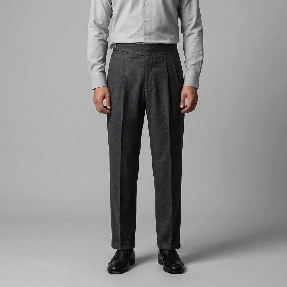 High-Waisted Straight-Leg Trousers