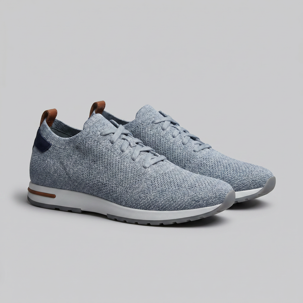 Knit Leather Lace-Up Trainers