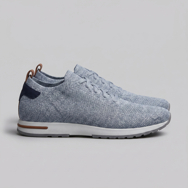 Knit Leather Lace-Up Trainers