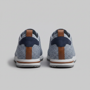 Knit Leather Lace-Up Trainers
