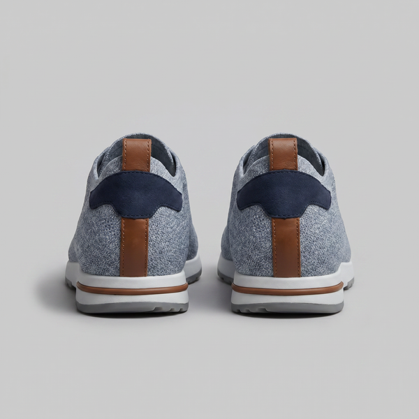 Knit Leather Lace-Up Trainers