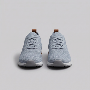 Knit Leather Lace-Up Trainers