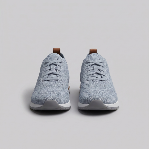 Knit Leather Lace-Up Trainers