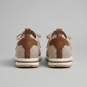 Knit Leather Lace-Up Trainers