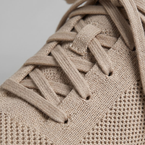 Knit Leather Lace-Up Trainers