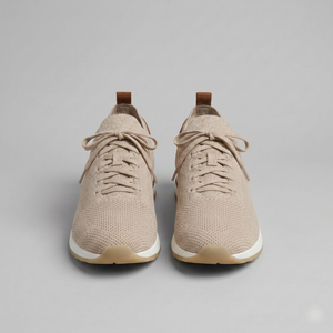 Knit Leather Lace-Up Trainers