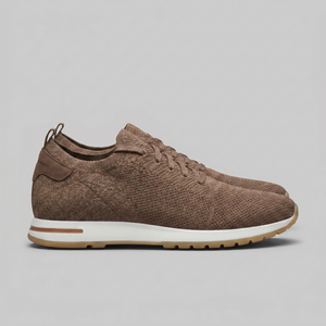 Knit Leather Lace-Up Trainers