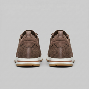 Knit Leather Lace-Up Trainers