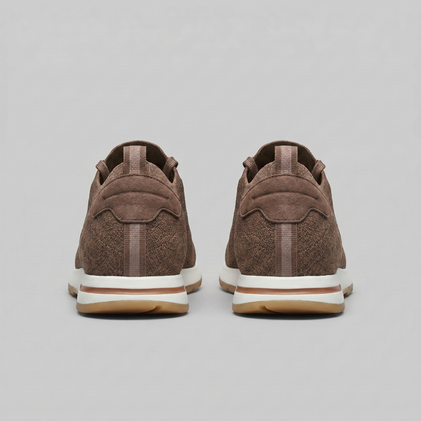 Knit Leather Lace-Up Trainers