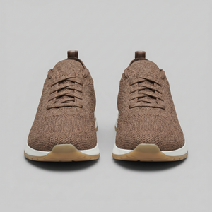 Knit Leather Lace-Up Trainers