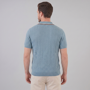 Knit Polo Shirt With Contrast Collar