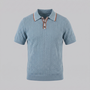 Knit Polo Shirt With Contrast Collar