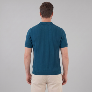 Knit Polo Shirt With Contrast Collar
