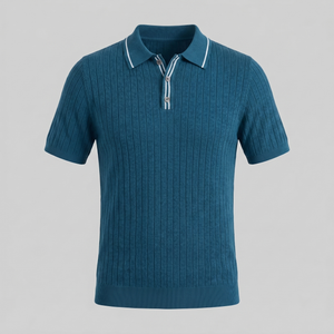 Knit Polo Shirt With Contrast Collar