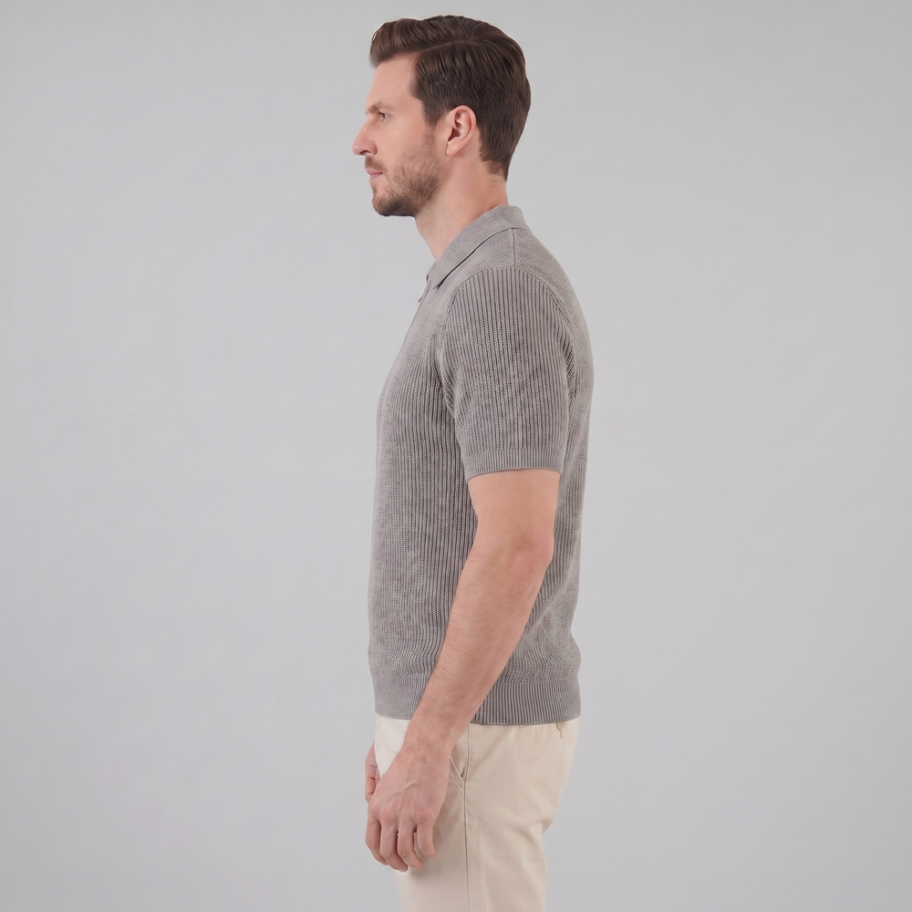 Knit Polo Zip Neck