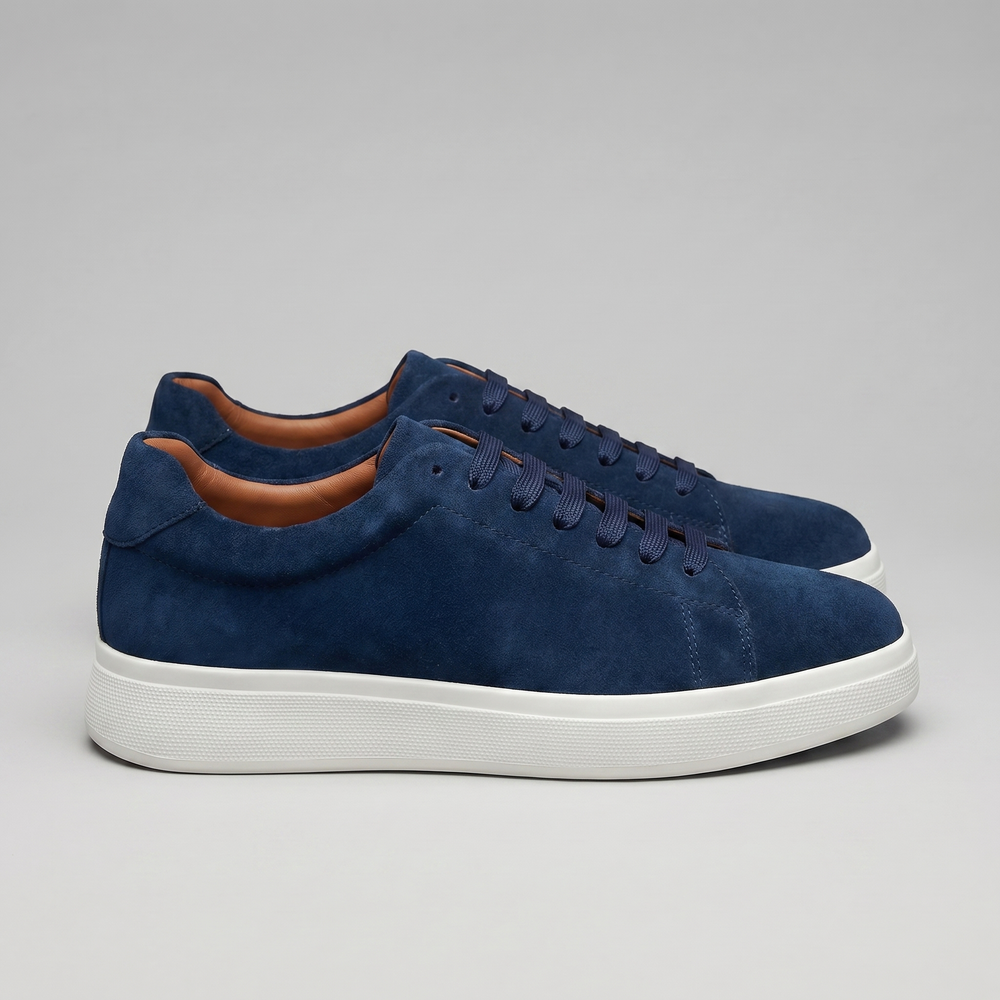 Leather Lace-Up Sneakers
