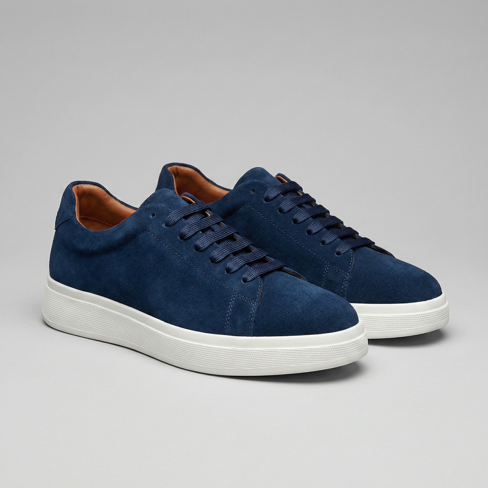 Leather Lace-Up Sneakers
