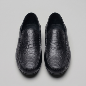 Leather Travel Loafers With Fold-Down Heel