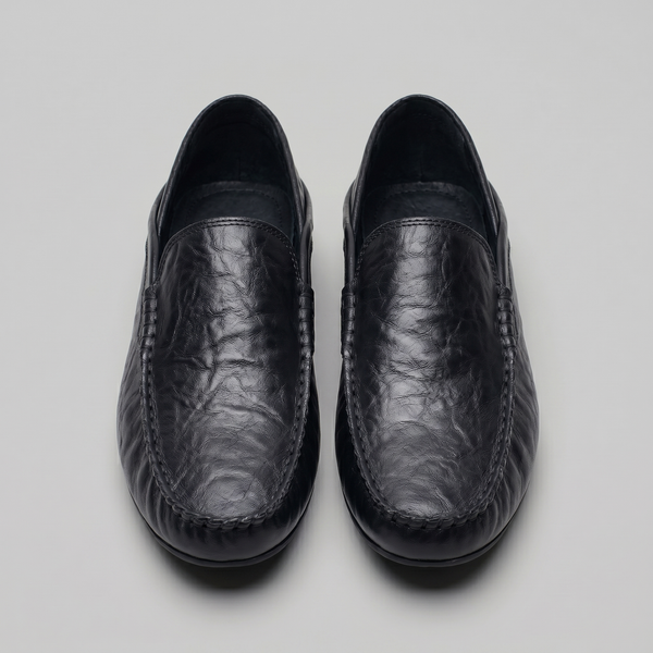 Leather Travel Loafers With Fold-Down Heel