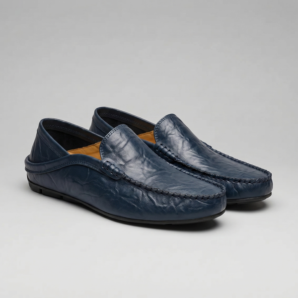 Leather Travel Loafers With Fold-Down Heel