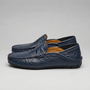 Leather Travel Loafers With Fold-Down Heel