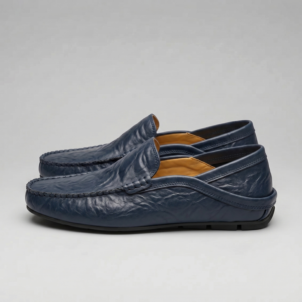 Leather Travel Loafers With Fold-Down Heel