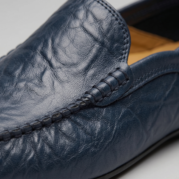 Leather Travel Loafers With Fold-Down Heel