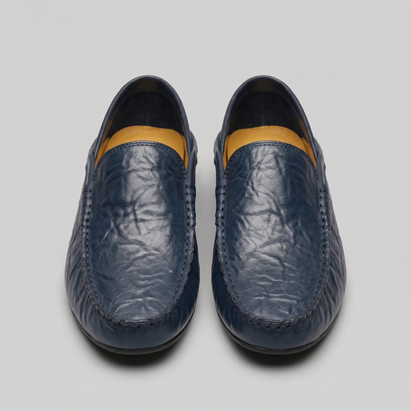 Leather Travel Loafers With Fold-Down Heel