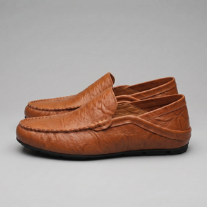 Leather Travel Loafers With Fold-Down Heel