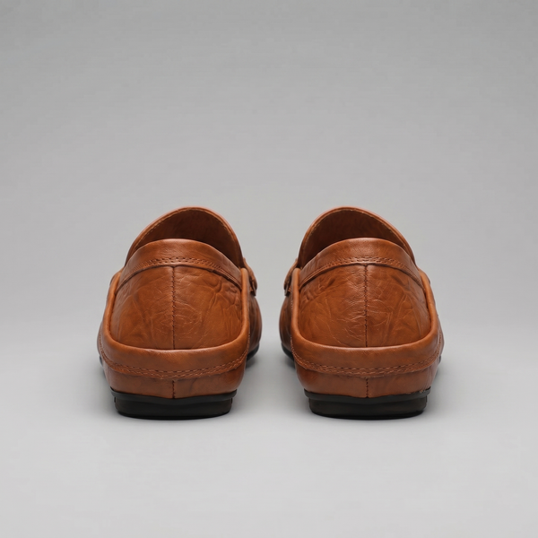 Leather Travel Loafers With Fold-Down Heel