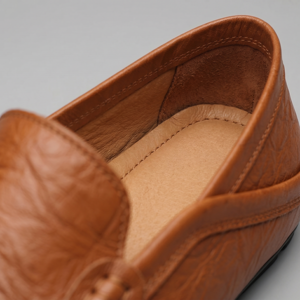 Leather Travel Loafers With Fold-Down Heel