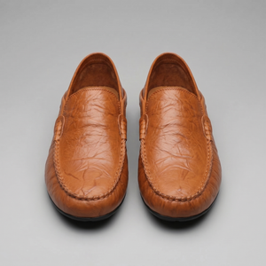 Leather Travel Loafers With Fold-Down Heel