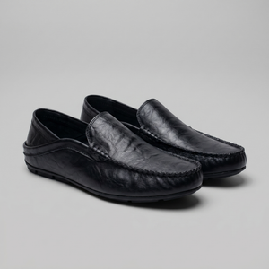 Leather Travel Loafers With Fold-Down Heel