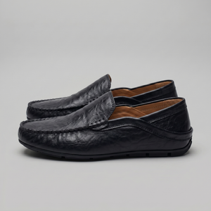 Leather Travel Loafers With Fold-Down Heel