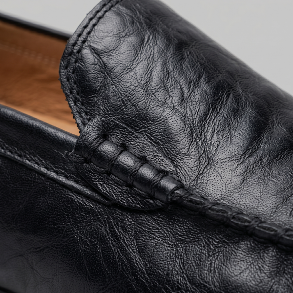 Leather Travel Loafers With Fold-Down Heel