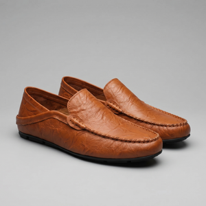 Leather Travel Loafers With Fold-Down Heel