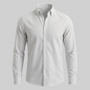 Linen Vertical Stripe Dress Shirt