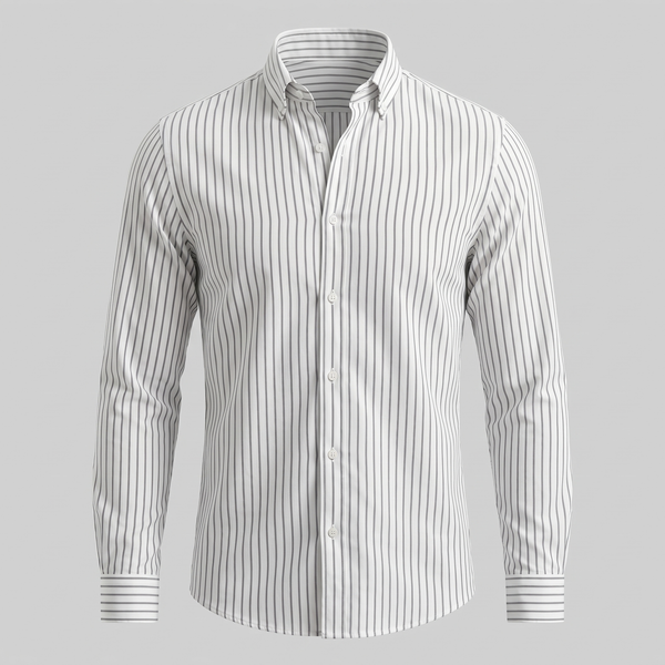 Linen Vertical Stripe Dress Shirt