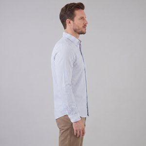 Linen Vertical Stripe Dress Shirt