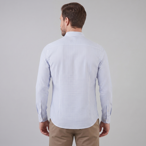 Linen Vertical Stripe Dress Shirt