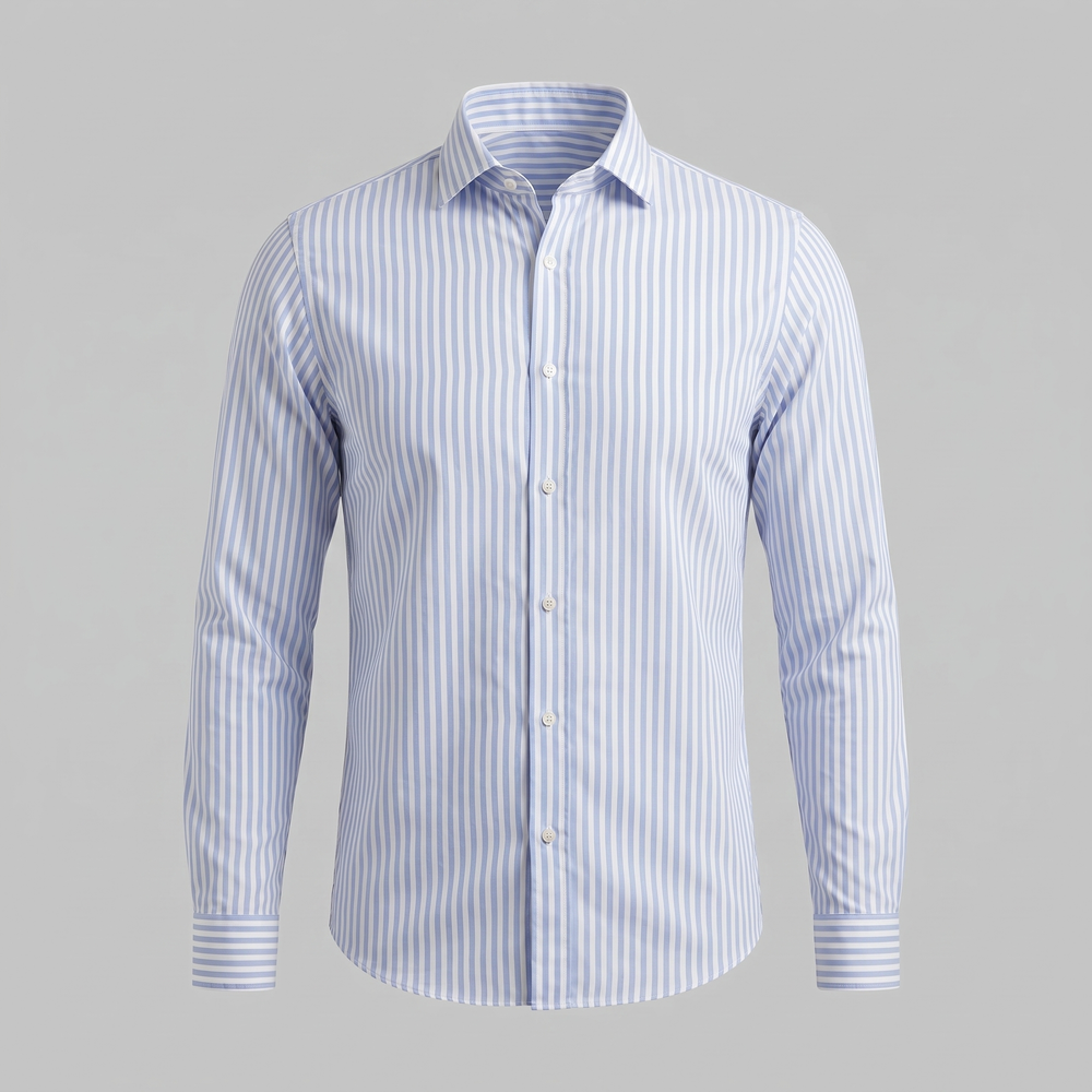 Linen Vertical Stripe Dress Shirt