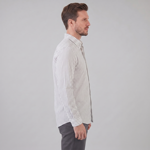 Linen Vertical Stripe Dress Shirt
