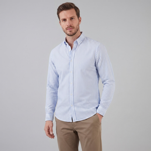 Linen Vertical Stripe Dress Shirt