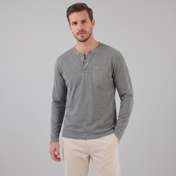 Long Sleeve Henley Shirt