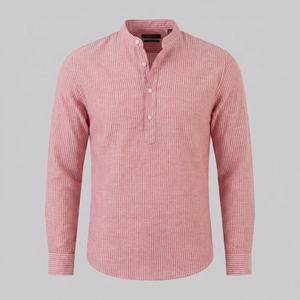 Long Sleeve Striped Henley Shirt